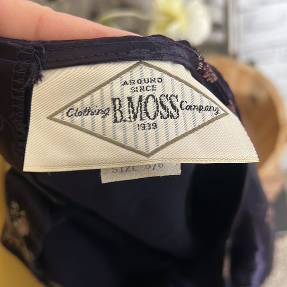 Vintage B Moss Vintage Floral Maxi Dress Size 5/6 Medium Silk Size 6 - Picture 5 of 6